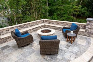 Seating Area and firepit by Ashton Pools by Design