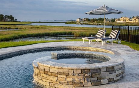 Luxury Pools & Spa overlooking the bay