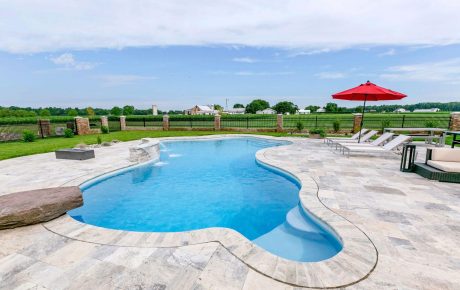 Freeform Pool with Waterwall