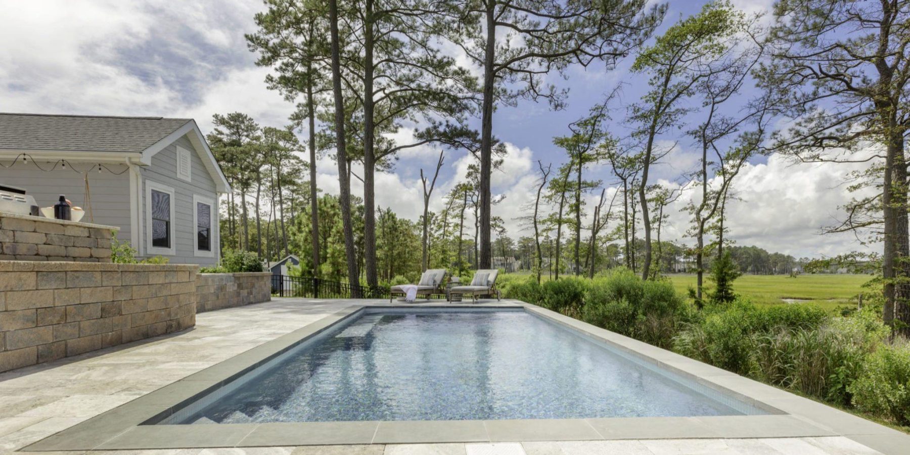 Raised Pool on Sloping Yard
