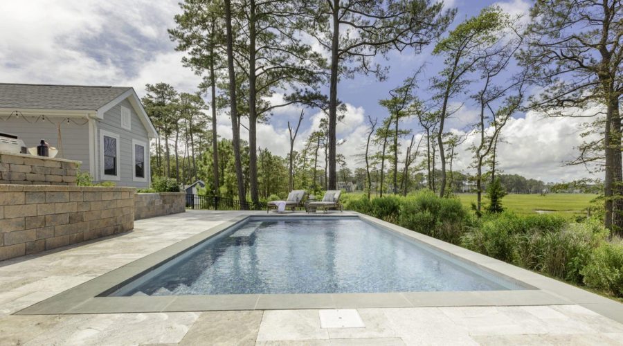 Raised Pool on Sloping Yard