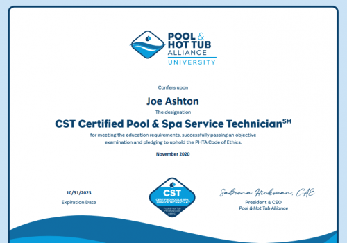 CST Certified Pool & Spa Service Technician