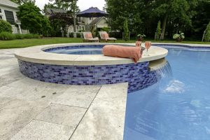 Tiled Raised Spa and Pool