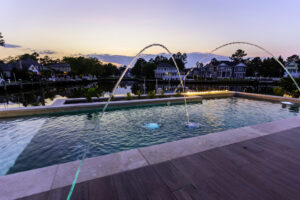 Pool laminars - where the water stream lights up