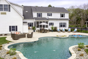 Freeform Pool with PebbleTec Irish Mist