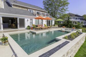 freeform swimming pool built by Ashton Pools By Design in Delaware