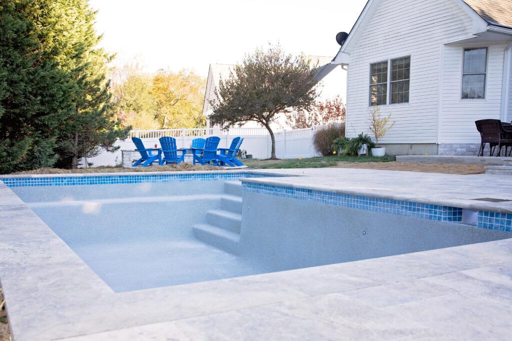 Pebbble Tech finished custom gunite pool